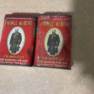 2 Vintage Prince Albert Crimp Cut Tobacco Tin Empty